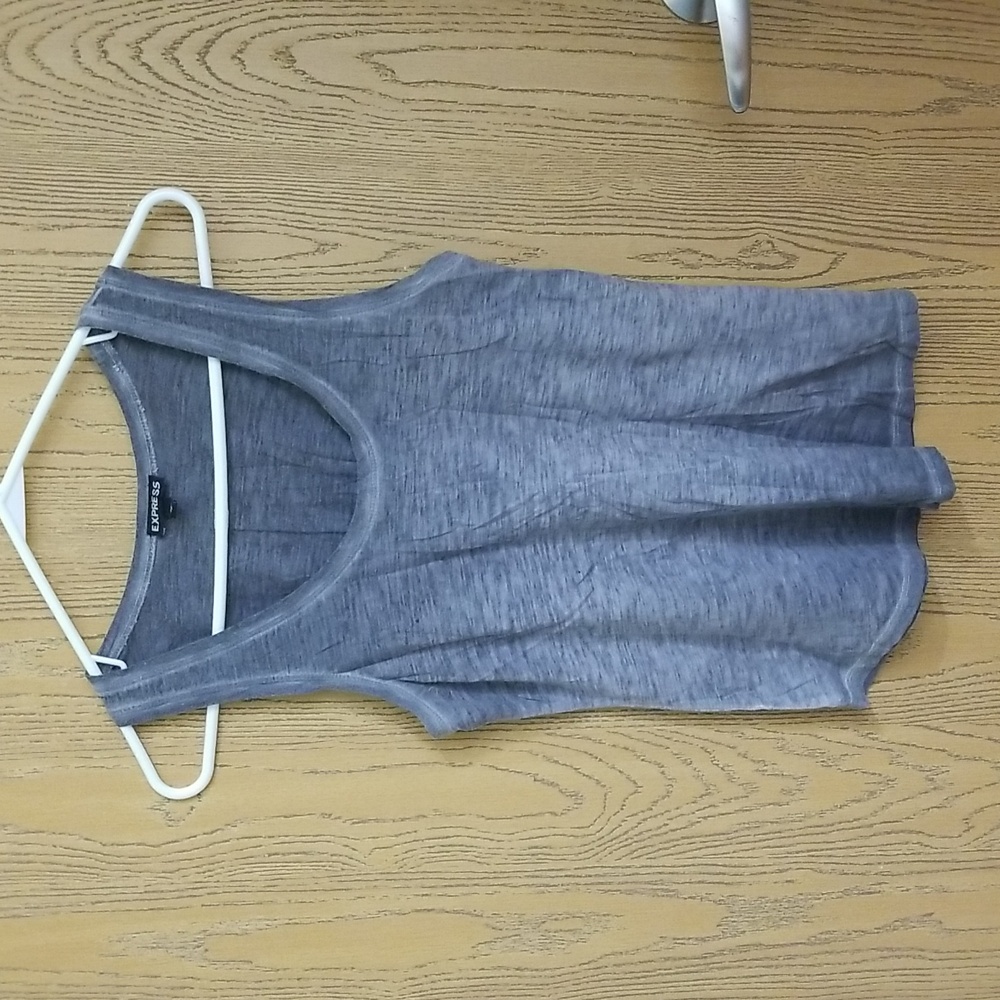 Express Gray Distressed Tank Top